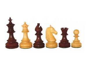 JS#10002--Traditional Chess Set Rose Wood & Boxwood Felted King Size -- 88 Mm / 3.50"