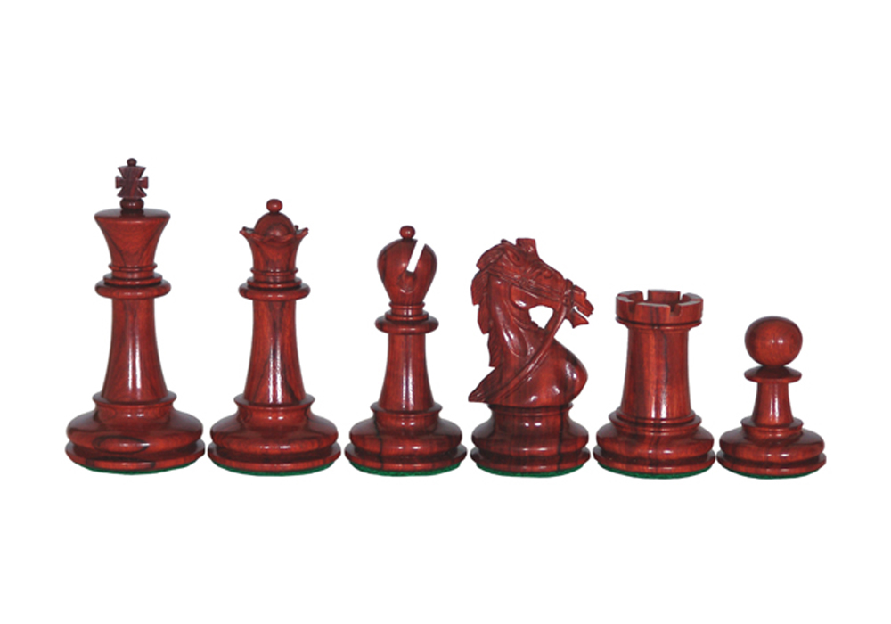 JS#10013--Chamfered Base Chess Set Black Colour & Boxwood Leather Felted King Size -- 100 Mm / 4.00" Base Dia -- 47 Mm