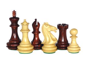 JS#10017--Magnificent Chess Set Boxwood & Rosewood King Size -- 100 Mm / 4.00" Base Dia -- 48 Mm