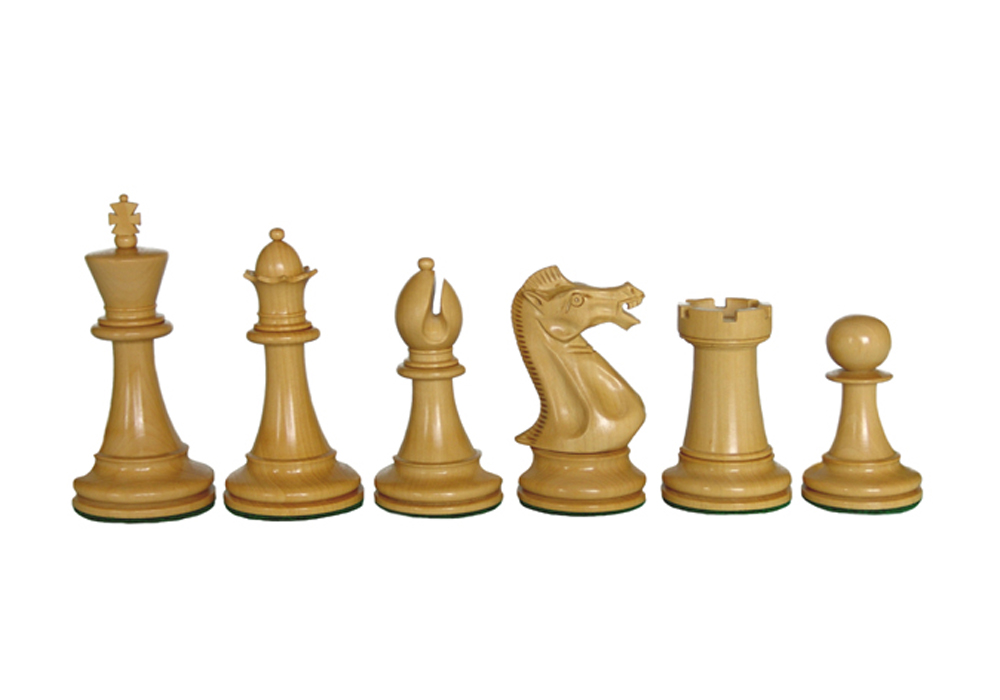 JS#10020--Novel Chess Set Boxwood King Size -- 100 Mm / 4.00" Base Dia -- 47 Mm