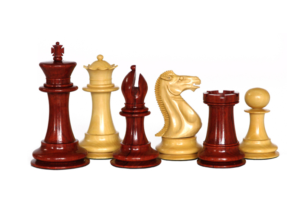 JS#10022--Jaques Chess Set Rosewood & Boxwood King Size -- 100 Mm / 4.00" Base Dia -- 47 Mm
