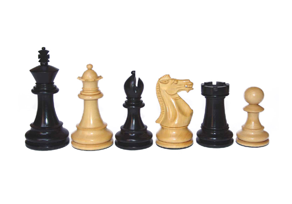 JS#10021--Royal Chess Set Black Colour & Boxwood King Size -- 100 Mm / 4.00" Base Dia -- 47 Mm