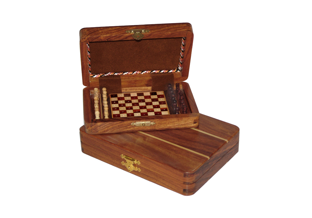 JS#13501--TRAVELLING CHESS BOX (RECTANGLE SHAPE)