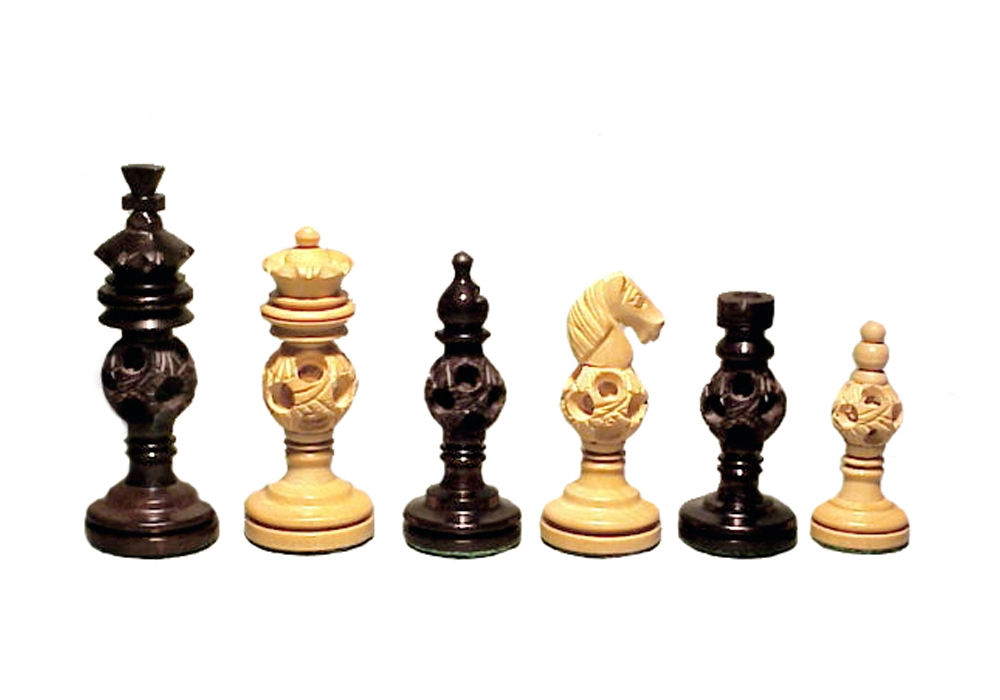 JS#12501--EBONY WOOD & BOX WOOD KING SIZE -- 100 MM /4.00"