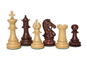 JS#10023--Exclusive Chess Set Rosewood & Boxwood King Size -- 115 Mm / 4.50" Base Dia -- 50 Mm