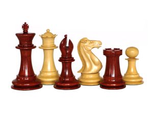 JS#10022--Jaques Chess Set Rosewood & Boxwood King Size -- 100 Mm / 4.00" Base Dia -- 47 Mm